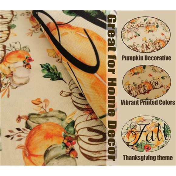 Set of 4 Thanksgiving Fall Pillow Covers Decorations 18x18 Inches - Picture 3 of 6